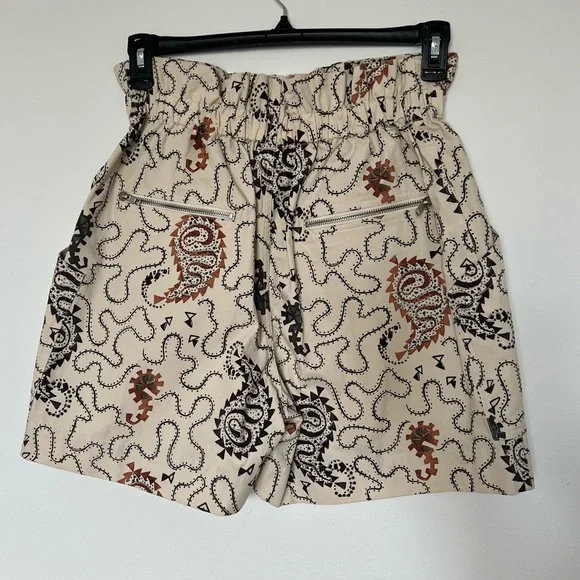 Isabel Marant Etoile Patterned Cream and Black Women Shorts - Picture 7 of 10